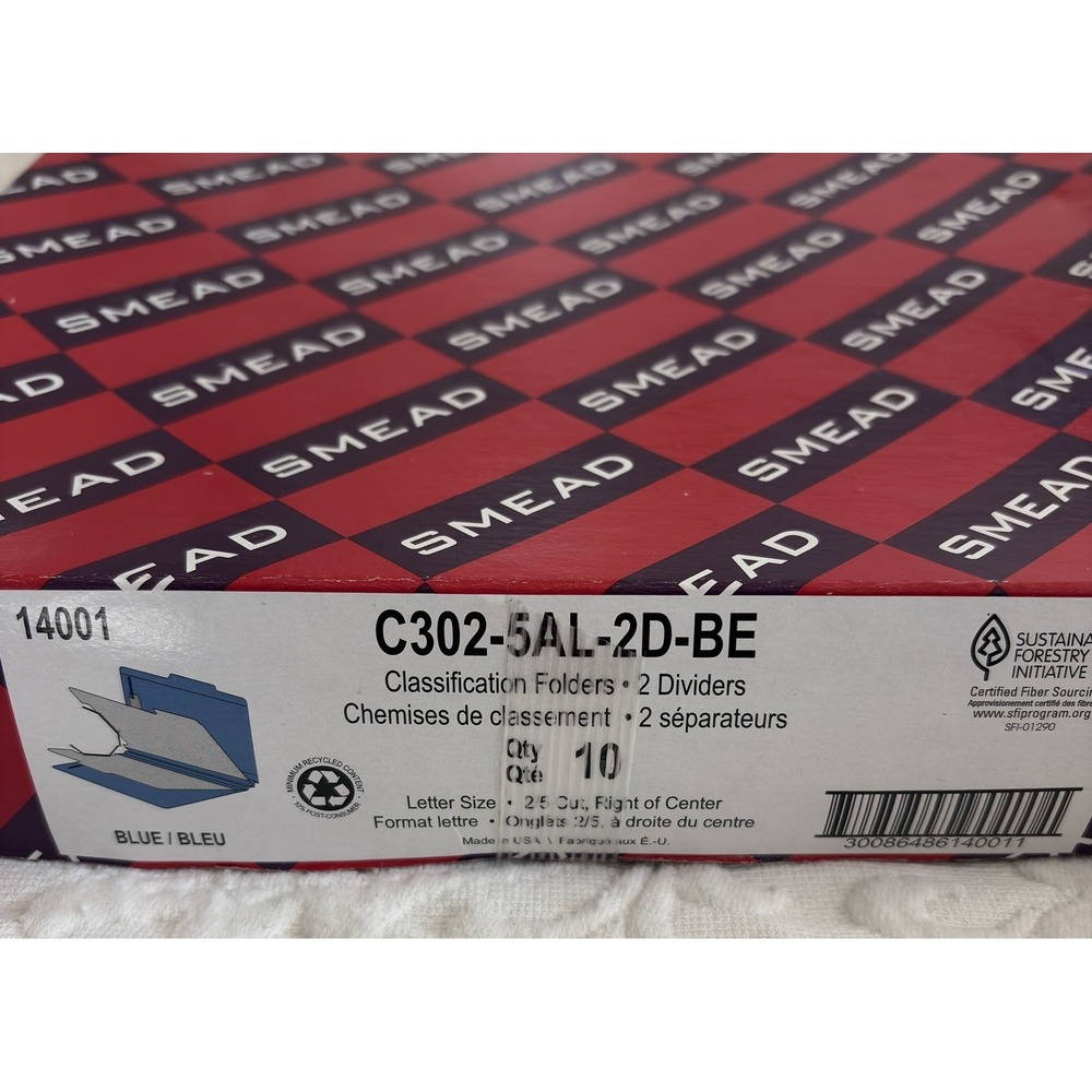 Smead Classification 10 Folders Pressboard SafeSHIELD Fasteners 2 Dividers 14001